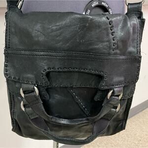 VTG  Lucky Brand Abbey Road Italian Lamb Leather Purse Messenger Bag Flap Over